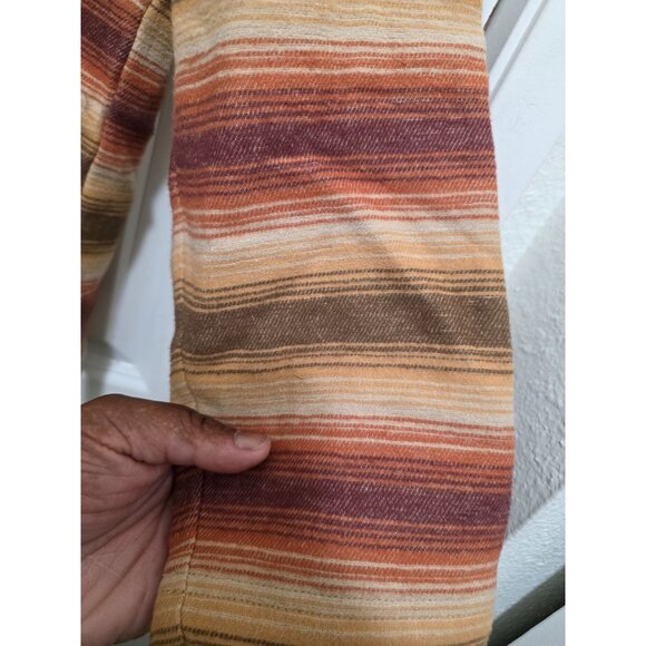 Pendleton Men Double soft Striped Hooded Button-Up Pullover Sweatshirt Size M - Picture 5 of 8